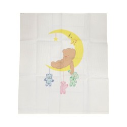 Πικέ κουβέρτα αρκουδάκι με φεγγάρι 0,90 x 0,90 m Ανθέμιο