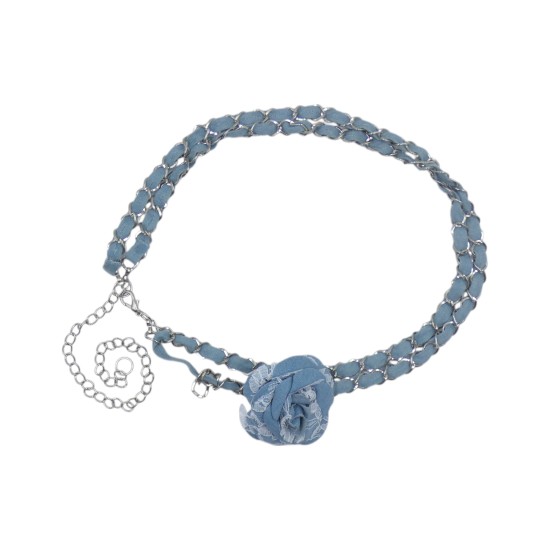 Γυναικεία ζώνη αλυσίδα με τζιν ανοιχτό λουλούδι ()