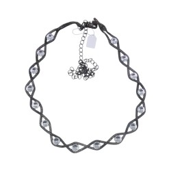 Γυναικεία ζώνη αλυσίδα μαύρο νίκελ με στρας πέτρα