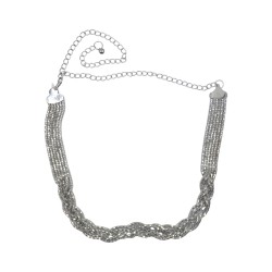 Γυναικεία ζώνη αλυσίδα ασημί με λεπτομέρεια