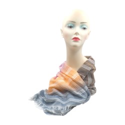 Γυναικεία εσάρπα βαμβακερή ριγέ 1,90 x 0.70 m