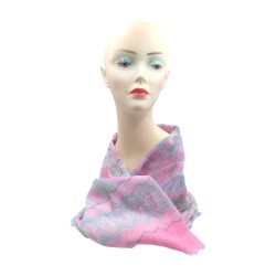 Γυναικεία εσάρπα βαμβακερή εμπριμέ ροζ 1,90 x 0.70 m