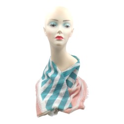 Γυναικεία εσάρπα βαμβακερή τρίχρωμη 1,90 x 0.70 m