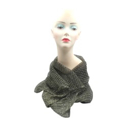 Γυναικεία εσάρπα μαύρη με χρυσοκλωστή 1,90 x 0.70 m