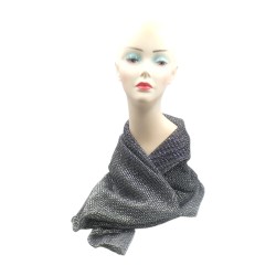 Γυναικεία εσάρπα μαύρη με ασιμοκλωστή 1,90 x 0.70 m