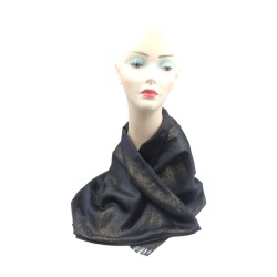 Γυναικεία εσάρπα μαύρη με χρυσοκλωστή και σχέδιο λουλούδια 1,90 x 0.70 m