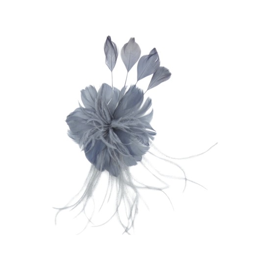 Καρφίτσα με πούπουλα γκρι ()