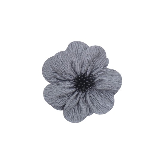 Μπουτονιέρα υφασμάτινη λουλούδι γκρι ()