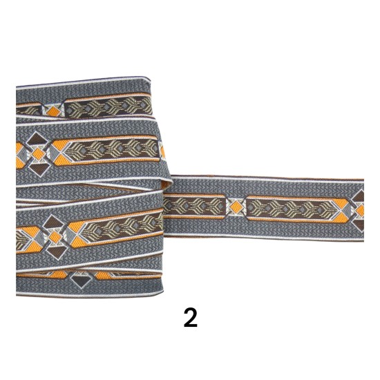 Υφασμάτινη τρέσα boho σε 3 χρώματα 4 cm (107622)