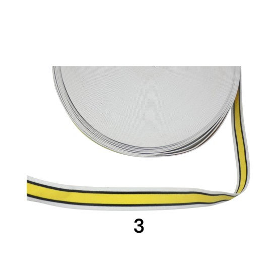 Λάστιχο ριγέ σε 4 χρώματα 3,5cm (107298) Λάστιχο ριγέ σε 4 χρώματα 3,5cm (107298)