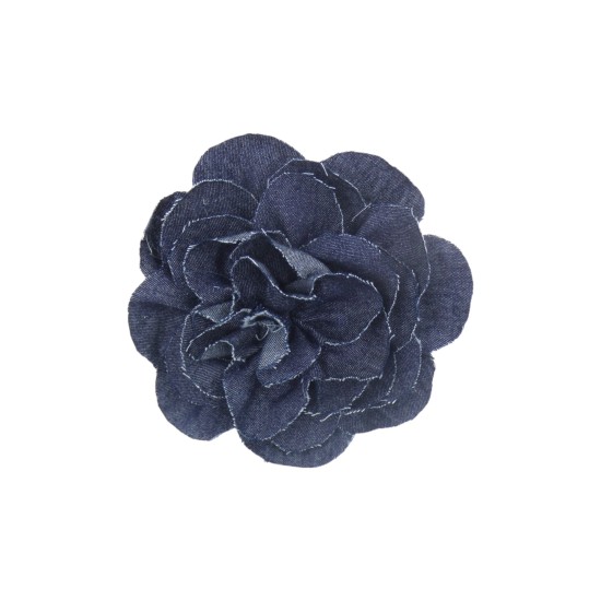 Μπουτονιέρα τζιν μπλε σχήμα λουλουδιού 3D με καρφίτσα 14cm ()