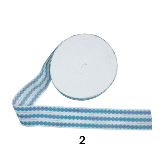 Λάστιχο με σχέδιο ρόμβους σε 2 χρώματα 6 cm  (107291)