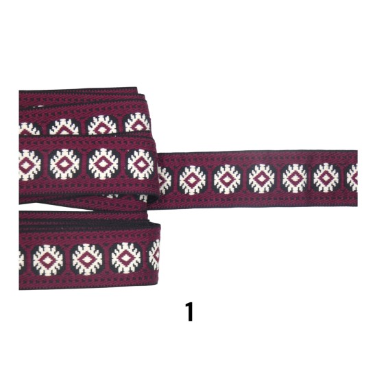 Τρέσα κεντημένη στυλ boho σε 4 χρώματα 3,5cm ()