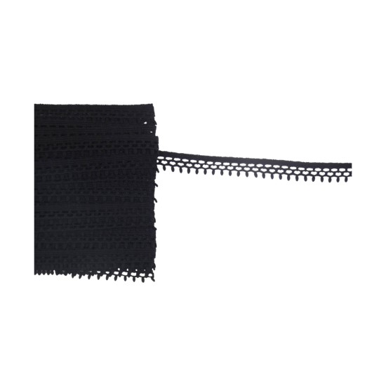 Κυπούρ δαντέλα μαύρη με μύτες 1cm ()
