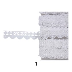 Κυπούρ δαντέλα σε ιβουάρ και λευκό χρώμα 2,5cm 