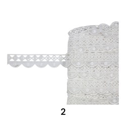 Κυπούρ δαντέλα σε ιβουάρ και λευκό χρώμα 2,5cm 