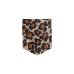 Εντυπωσιακό θερμοκολλητικό στρας τσέπη λεοπαρ 7,5x9,5 cm