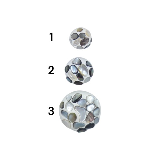 Κουμπί μόδας λευκό με διακοσμητικές πέτρες ()