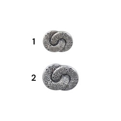 Κουμπί μόδας με σχέδιο ασημί