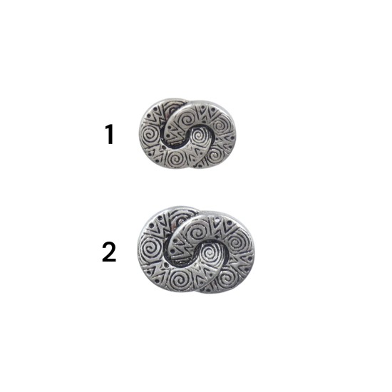 Κουμπί μόδας με σχέδιο ασημί ()