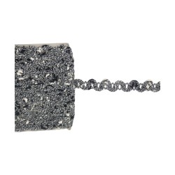Τρέσα βαμβακερή ασπρόμαυρη 1,5cm