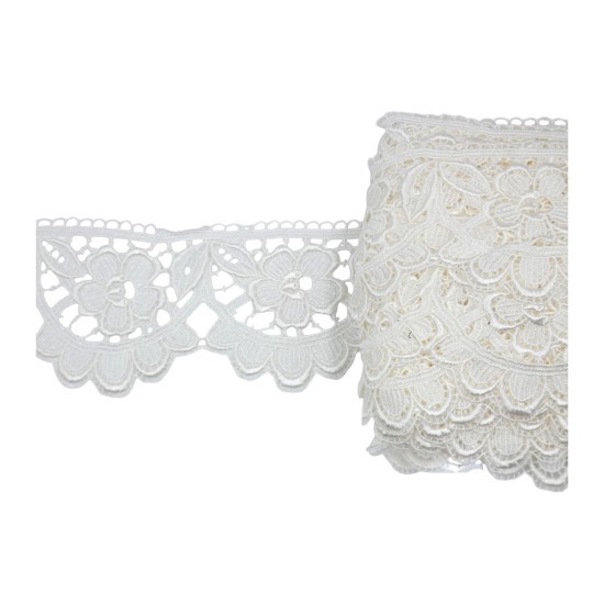 Κυπουρ δαντέλα με σχέδιο λουλούδια 7cm ()