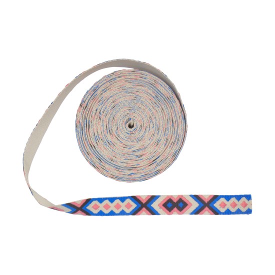 Ιμάντας σε μπλε με ροζ χρώμα 3,5 cm ()