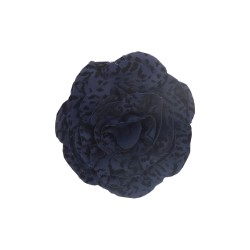 Μπουτονιέρα σκούρο μπλε λεοπάρ σχήμα λουλουδιού 3D με καρφίτσα 14cm