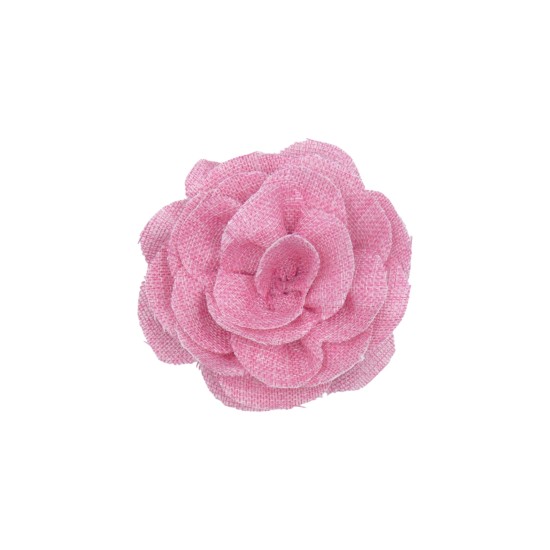 Μπουτονιέρα ροζ τζιν σχήμα λουλουδιού 3D με καρφίτσα 14cm ()