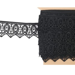 Βαμβακερη δαντέλα τύπου λασέ  5,5cm σε μαύρη