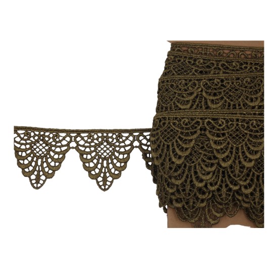 Λασέ δαντέλα σκούρο χρυσό 6cm ()