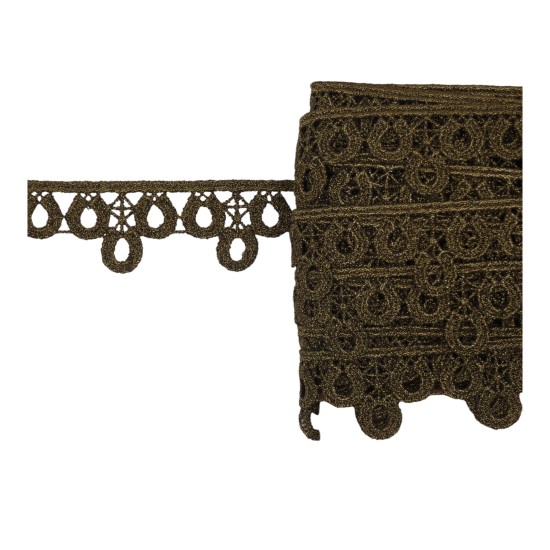 Λασέ δαντέλα σκούρο χρυσό 3 cm ()