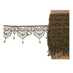 Λασέ δαντέλα σκούρο χρυσό με κρεμαστή λεπτομέρεια 6cm