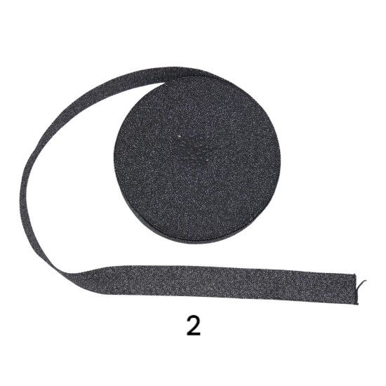 Ιμάντας μαύρος με χρυσοκλωστή σε 2 χρώματα ασημί και χρυσό 3 cm (107941)