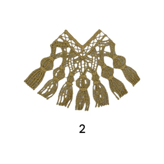 Γωνία λασέ με κρόσσι σε 2 χρώματα 13.5 cm (98429)