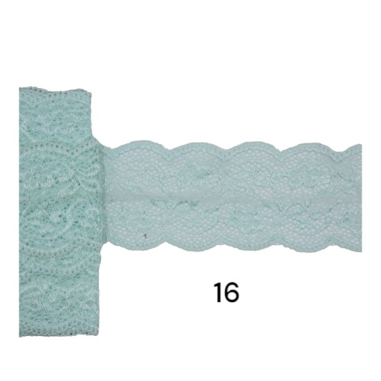 Δαντέλα ατραντέ ελαστική  6.5 cm σε 28 χρώματα (105221)