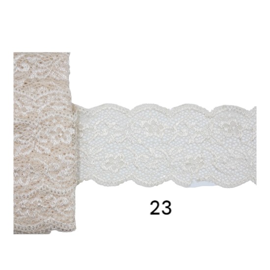 Δαντέλα ατραντέ ελαστική  6.5 cm σε 28 χρώματα (105228)
