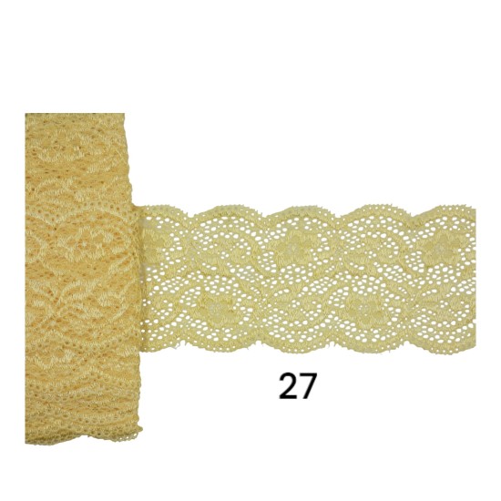 Δαντέλα ατραντέ ελαστική  6.5 cm σε 28 χρώματα (105232)