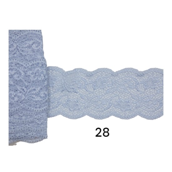 Δαντέλα ατραντέ ελαστική  6.5 cm σε 28 χρώματα (105233)