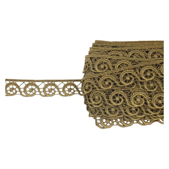 Λασέ δαντέλα σκούρο χρυσό 3 cm ()