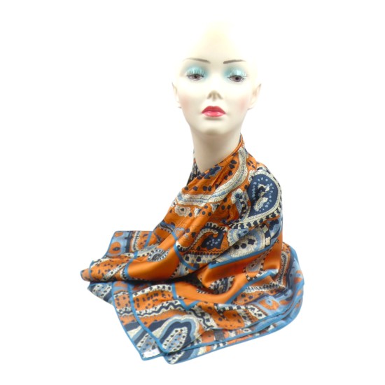 Φουλάρι σατέν με σχέδιο λαχούρ 1,90 x 0.90 ()