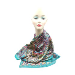 Φουλάρι σατέν με σχέδιο λαχούρ 1 x 1