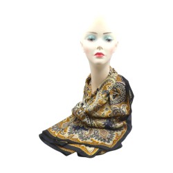 Φουλάρι σατέν με σχέδιο λαχούρ 1 x 1