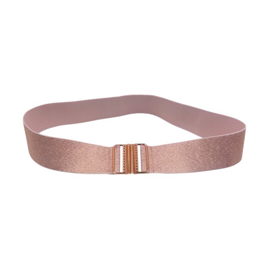 Ελαστική ζώνη με ροζ χρυσοκλωστή και μεταλλικό κούμπωμα ()