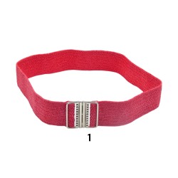 Ελαστική ζώνη τύπου ψάθινη κόκκινη με μεταλλικό κούμπωμα σε 3 χρώματα