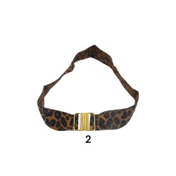 Ελαστική ζώνη λεοπάρ με μεταλλικό κούμπωμα σε 2 χρώματα