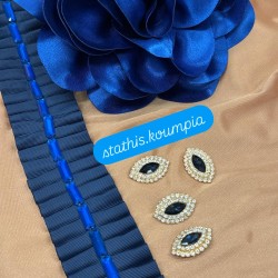 Τρέσα πλισέ με πέτρα στο κέντρο σε 3 χρώματα 5 cm