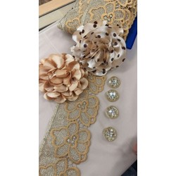 Δαντέλα με χρυσοκλωστή σε 2 χρώματα 9 cm