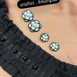 Κουμπιά μόδας σχέδιο λουλούδι με πέρλα