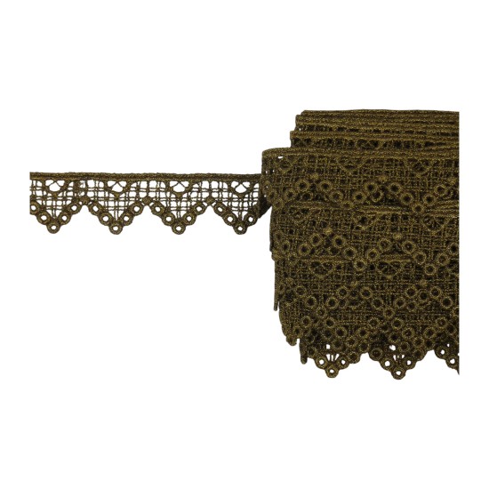 Δαντέλα λασέ μηχανής Χρυσό Σκούρο 3cm  ()